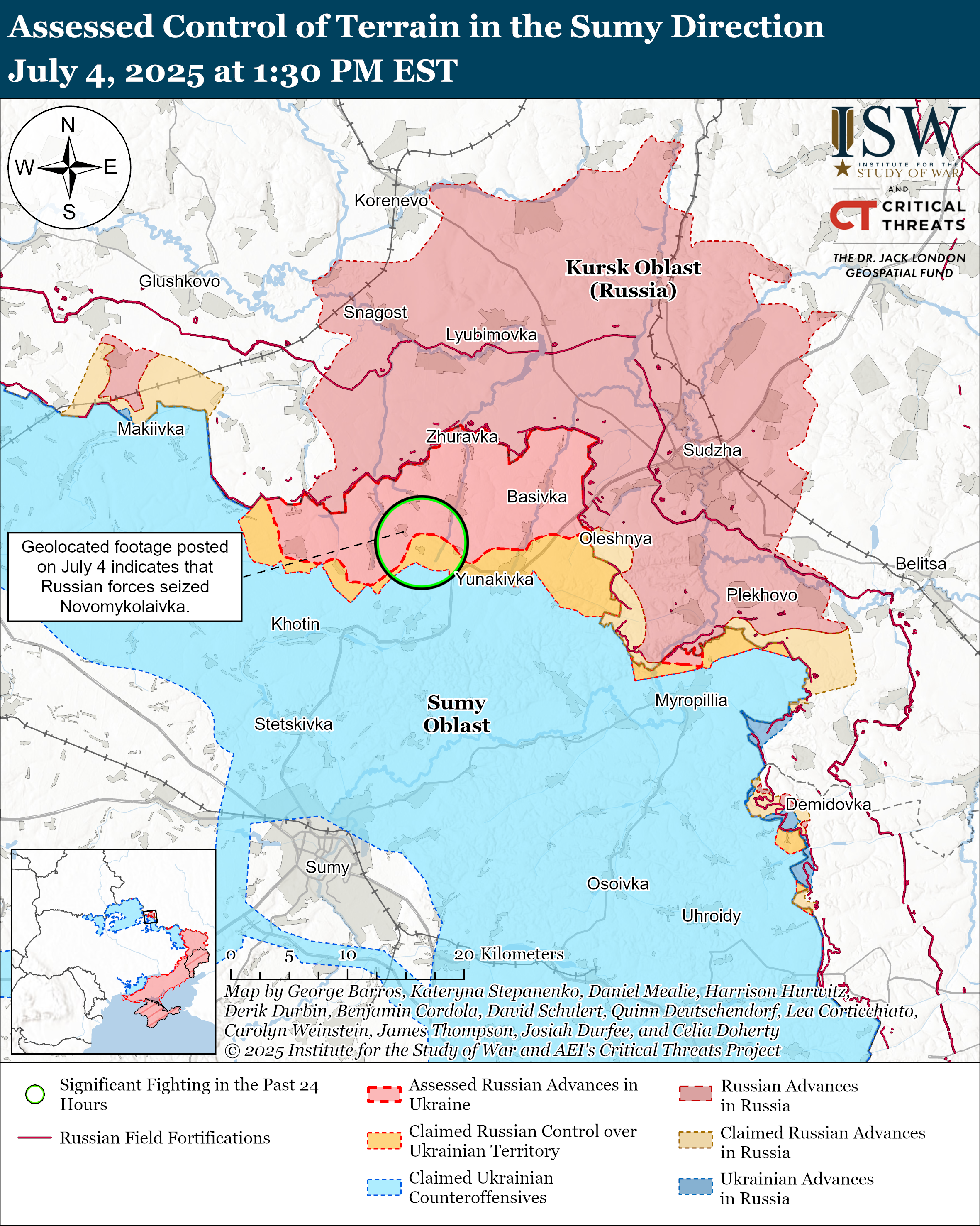 Sumy Direction July 04, 2025/ISW Sumy Direction July 04, 2025/ISW