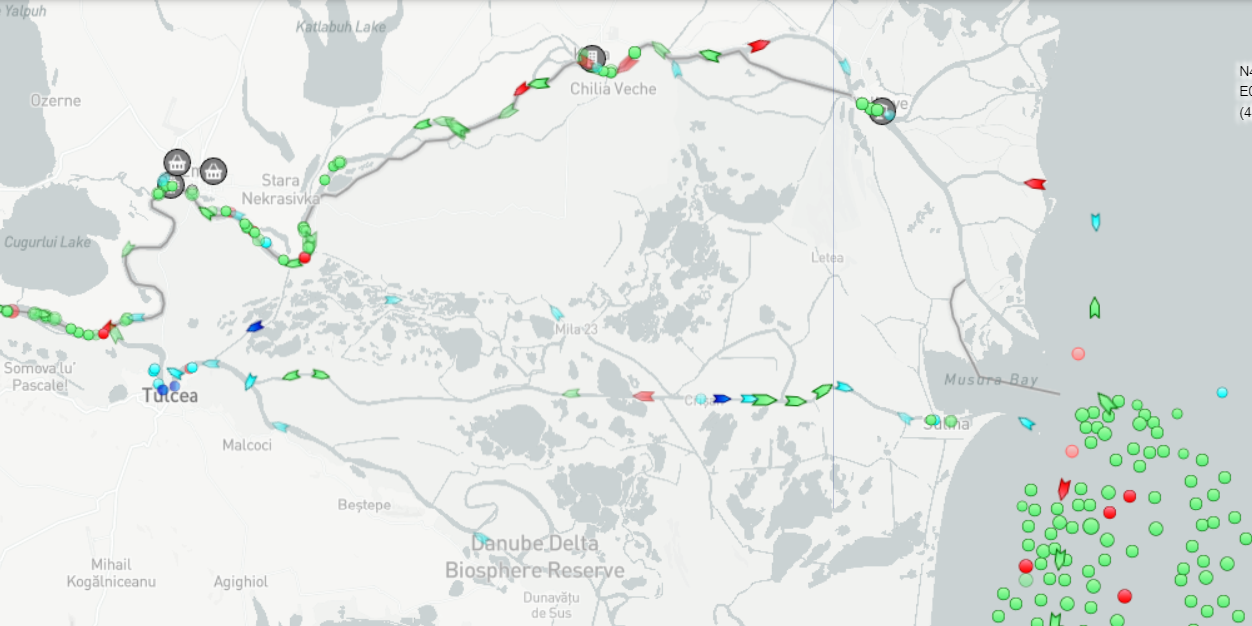 Дані сервісу MarineTraffic станом на 16:00 третього серпня Дані сервісу MarineTraffic станом на 16:00 третього серпня