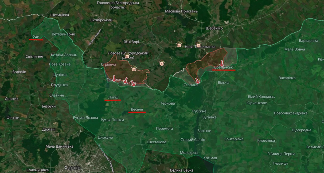 Мапа DeepState станом на 12:35 16 травня 