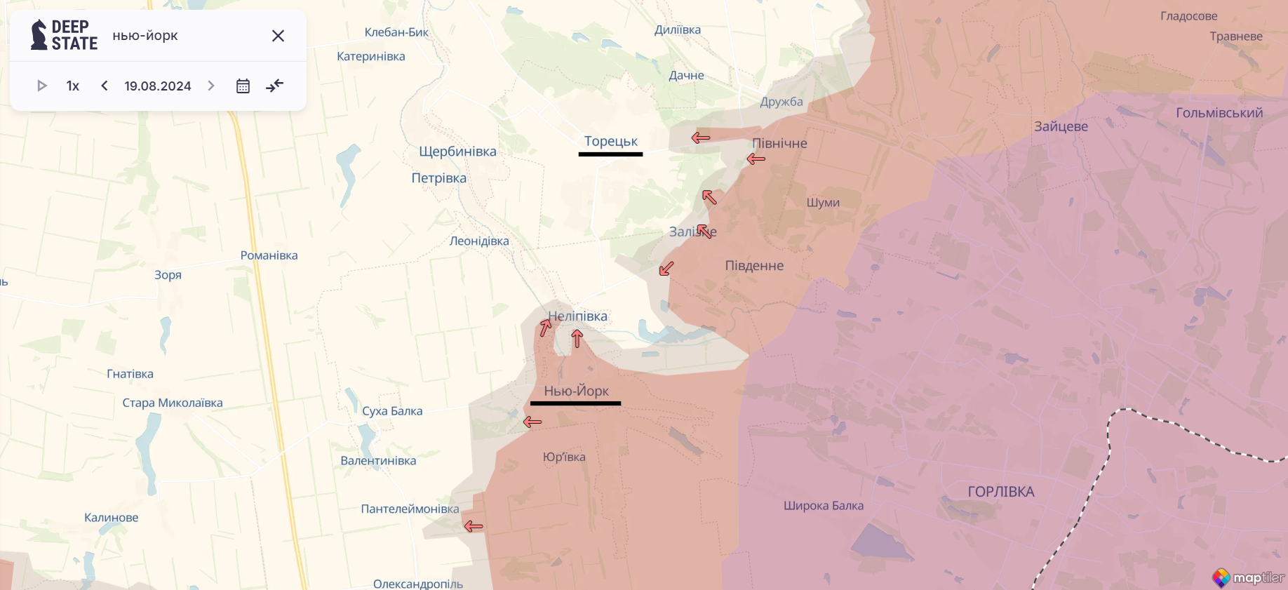 Ориентировочная карта боевых действий на 19 августа в 23:18 / DeepStateMAP Ориентировочная карта боевых действий на 19 августа в 23:18 / DeepStateMAP