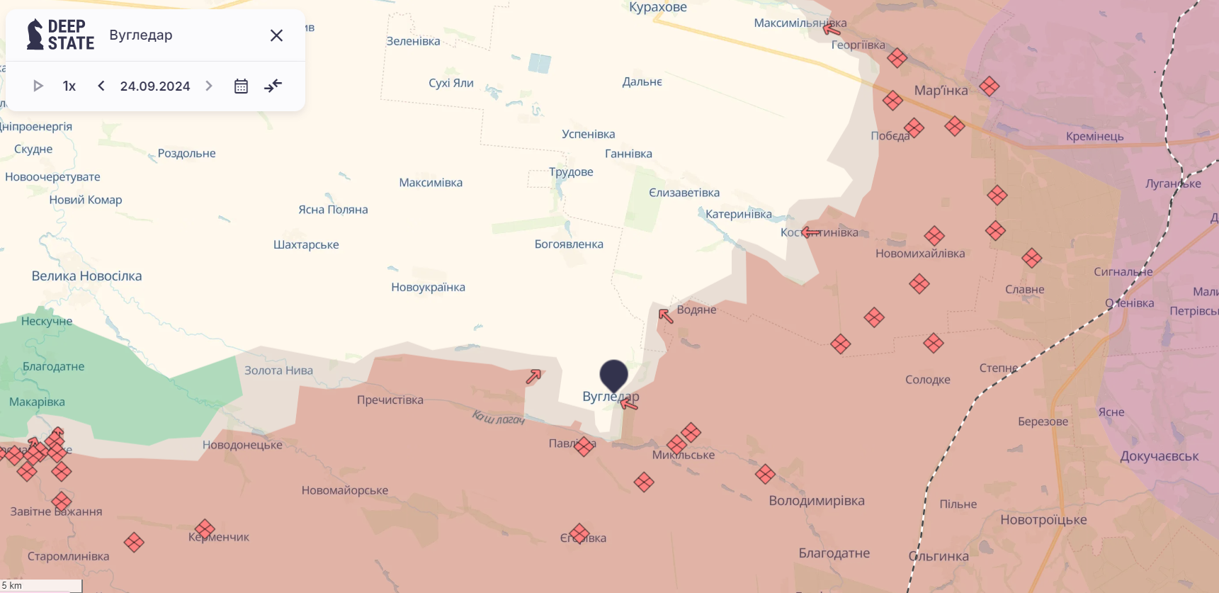 Орієнтовна карта бойових дій станом на 24 вересня о 17:56 / DeepStateMAP Орієнтовна карта бойових дій станом на 24 вересня о 17:56 / DeepStateMAP