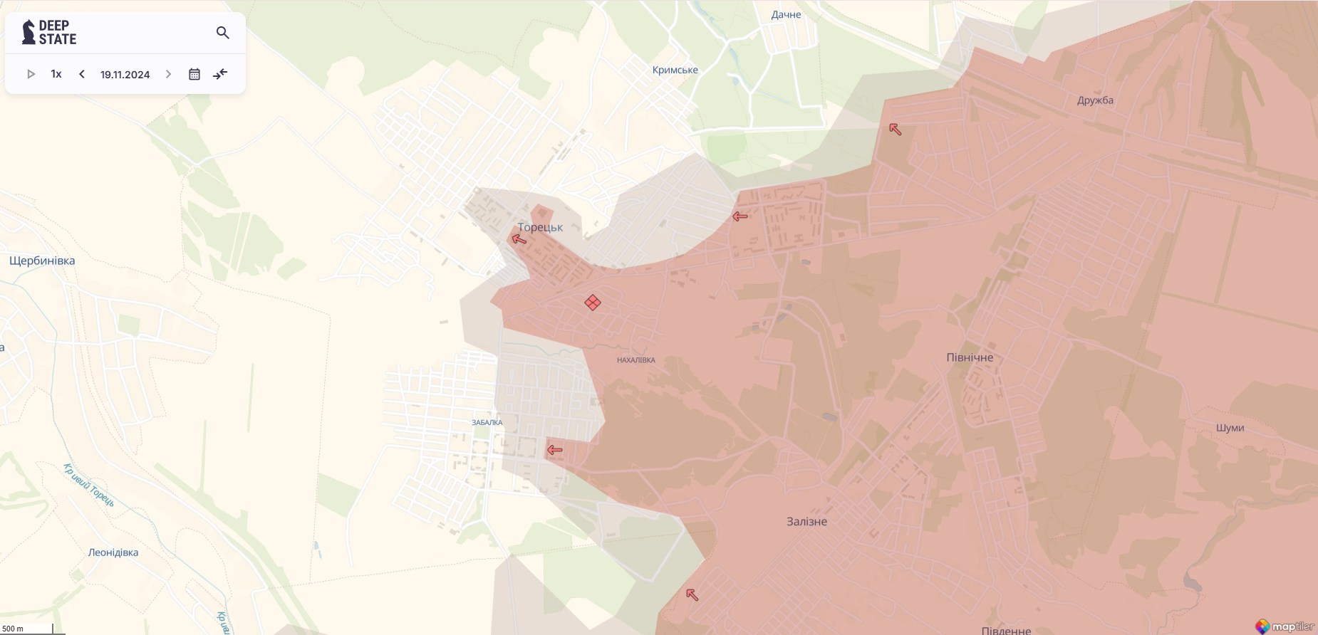 Ориентировочная карта боевых действий на 19 ноября в 23:42 / DeepStateMap
