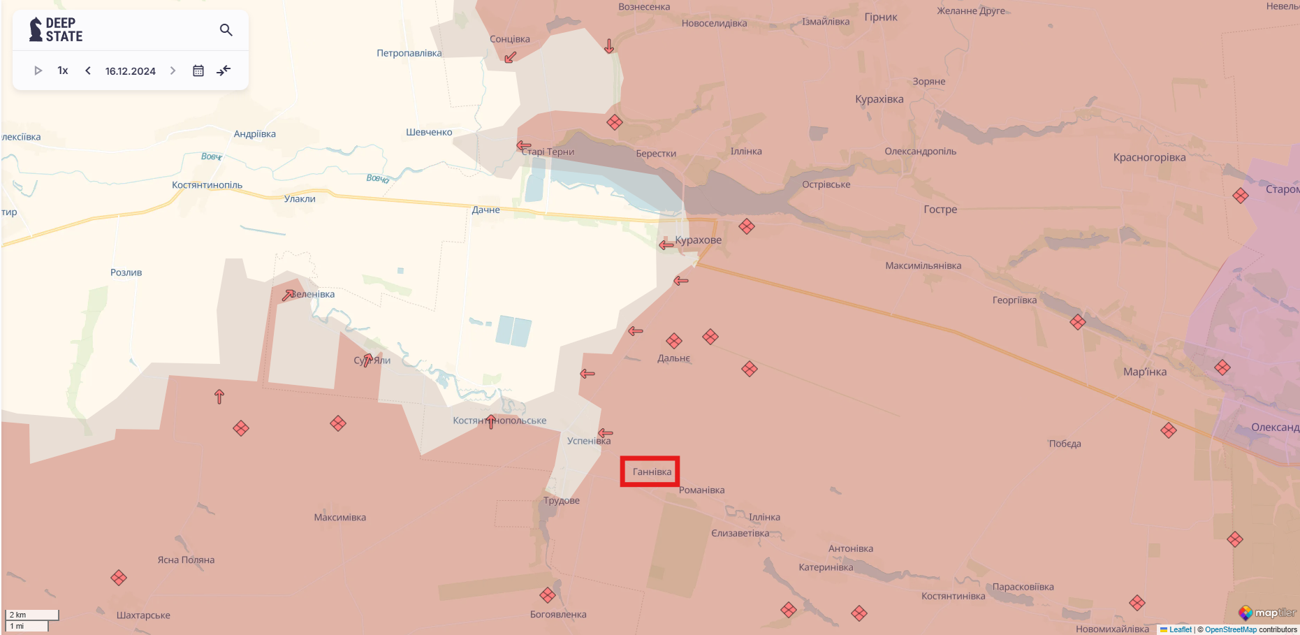 Ориентировочная карта боевых действий на 16 декабря в 23:58 / DeepStateMAP Ориентировочная карта боевых действий на 16 декабря в 23:58 / DeepStateMAP