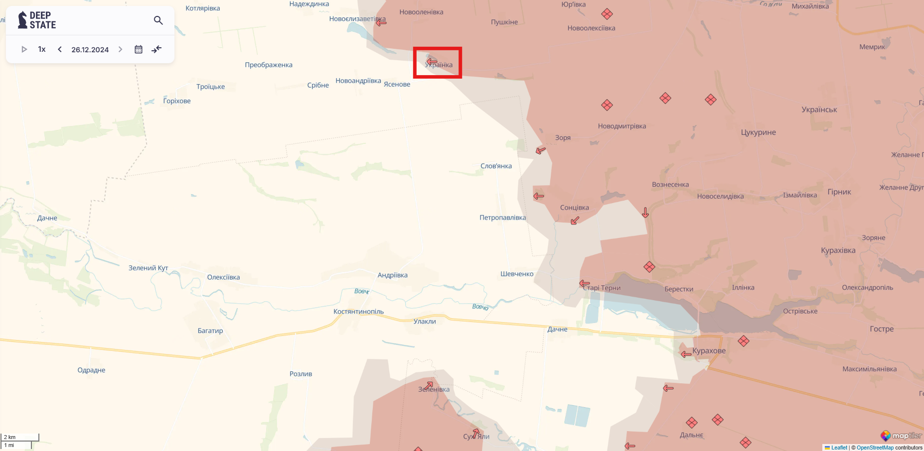 Ориентировочная карта боевых действий на 26 декабря в 00:19 / DeepStateMAP Ориентировочная карта боевых действий на 26 декабря в 00:19 / DeepStateMAP