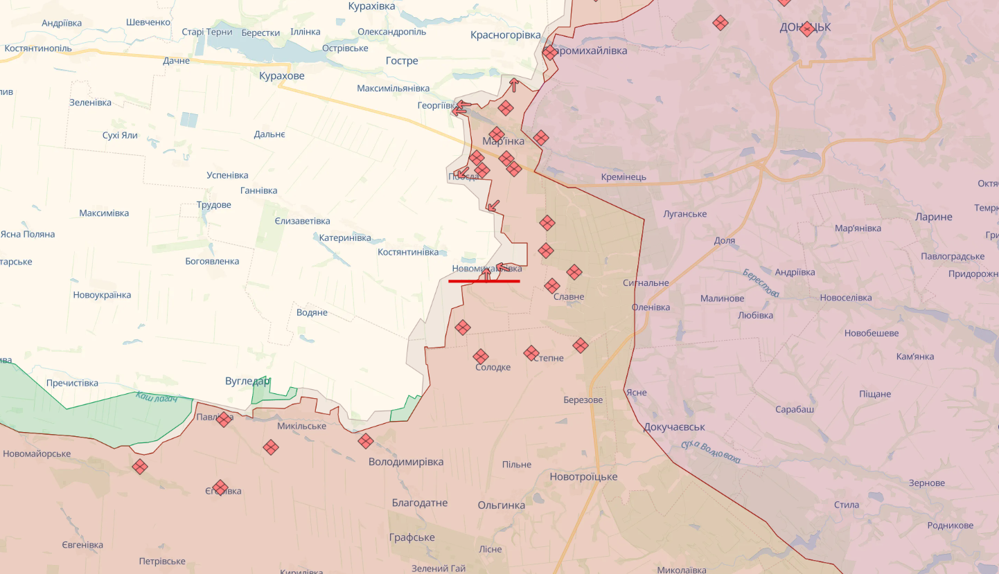 Ориентировочная карта боевых действий на 6 марта в 23:52/DeepStateMAP Ориентировочная карта боевых действий на 6 марта в 23:52/DeepStateMAP