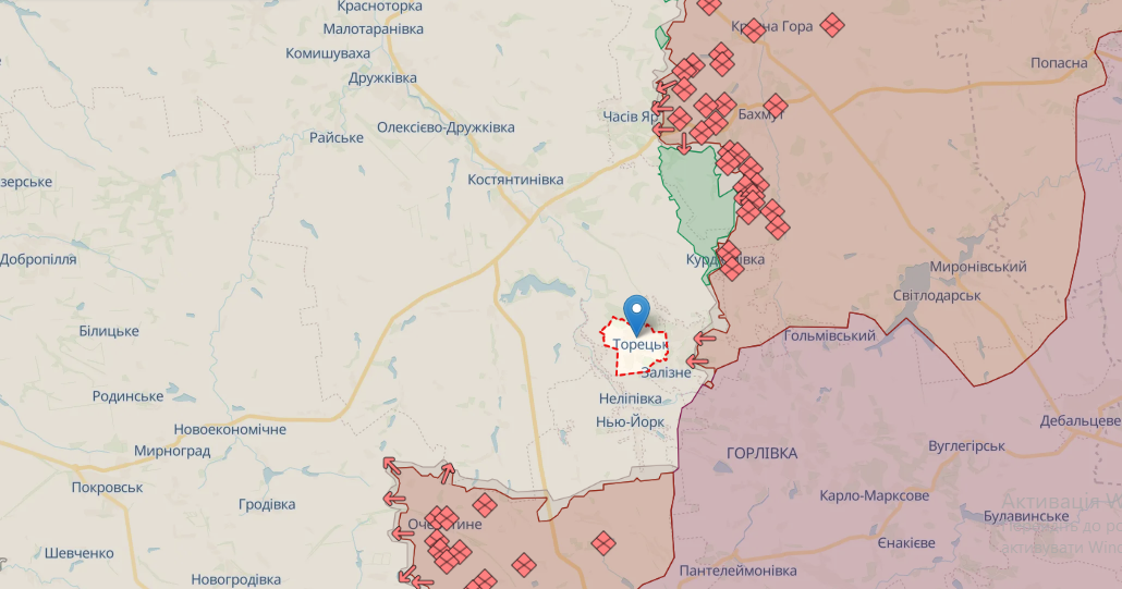 Орієнтовна карта бойових дій станом на 27 червня о 23:31 / DeepStateMAP