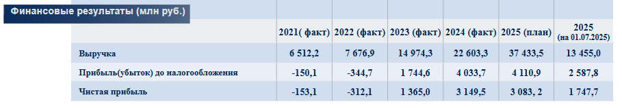 Financial results of Federal State Enterprise Perm Gunpowder Plant for 2022–2025