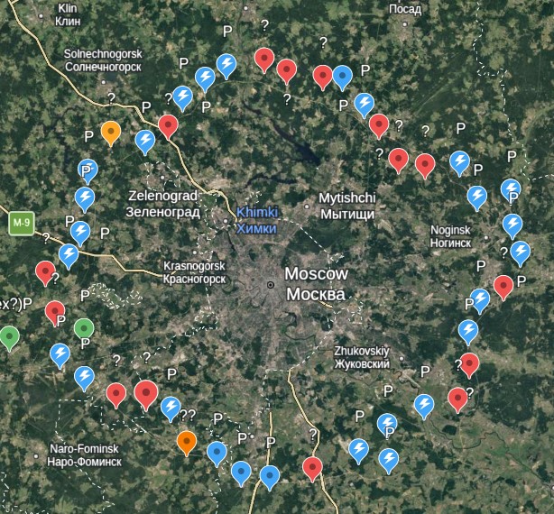 Расположение РЭБ под Москвой