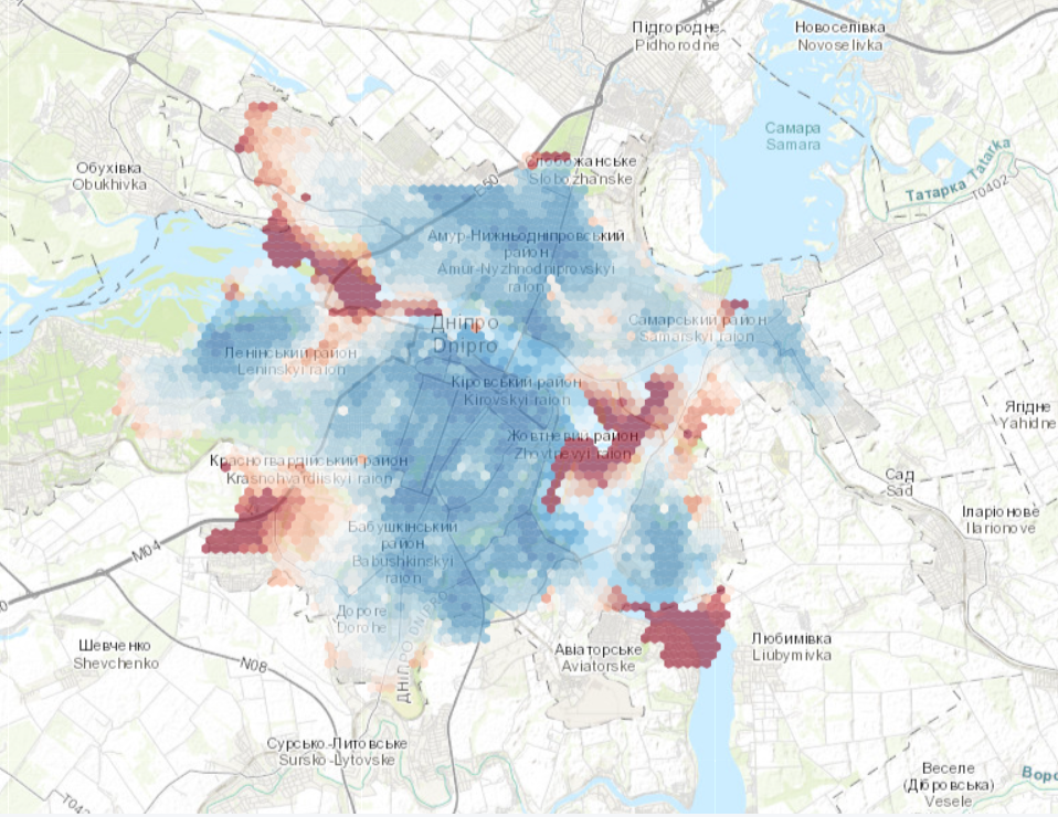 Днепр. Велодоступность в концепции города 15 минут