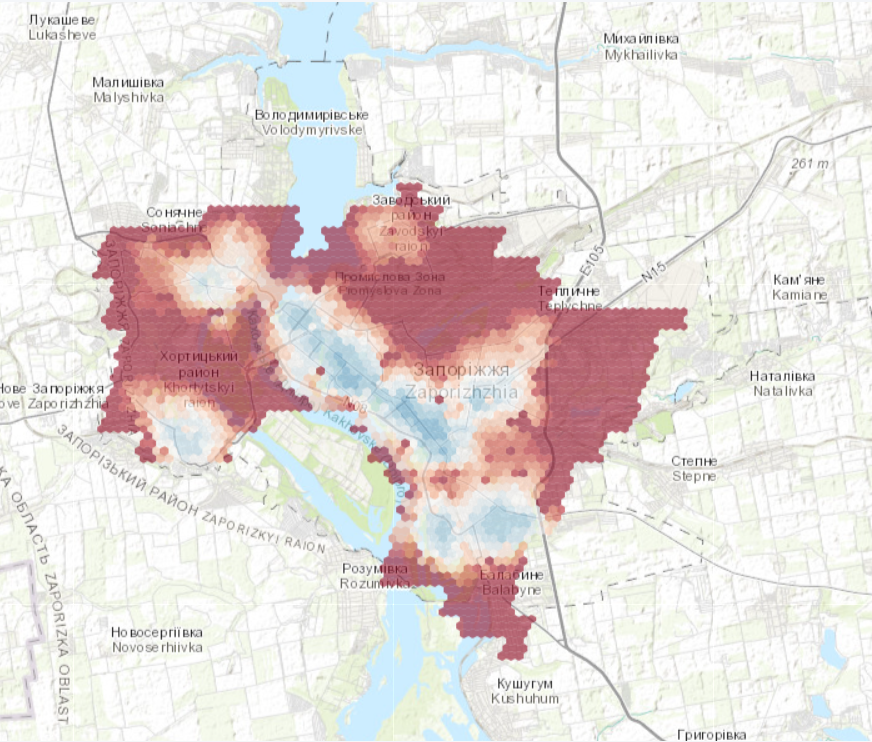 Запорожье. Пешая доступность в рамках концепции города 15 минут