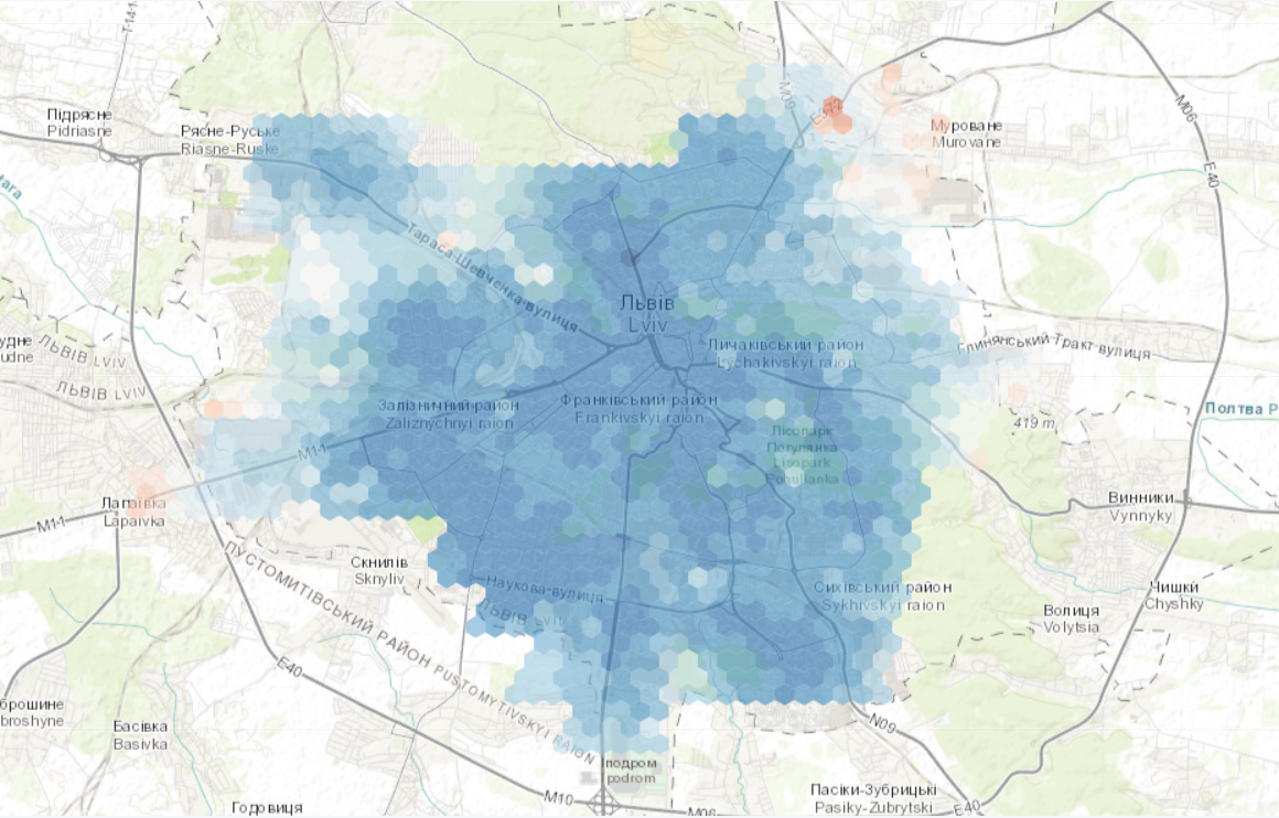 Львов. Велодоступность в концепции города 15 минут