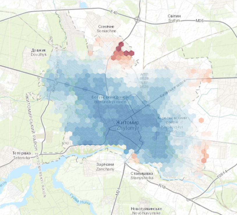 Житомир. Велодоступность в концепции города 15 минут