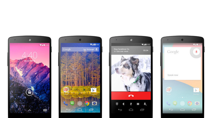 Nexus 5 предлагается с предустановленной операционной системой Android 4.4 KitKat