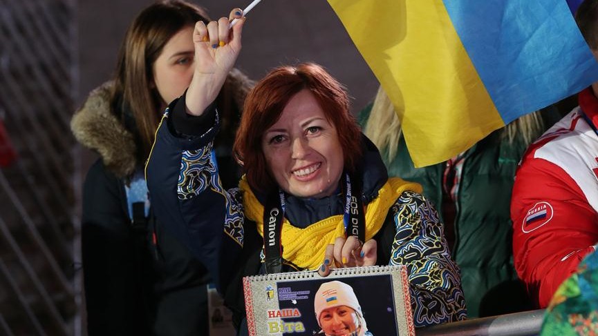 Первая олимпийкая медалистка независимой Украины Валентина Цербе приехала в Сочи поддержать биатлонистов