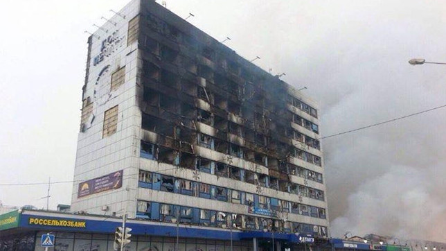 Последствия боевых действий в Грозном.
