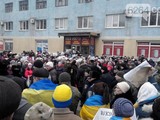 В Краматорске прошли митинги за и против мобилизации, 3 февраля 2015 года