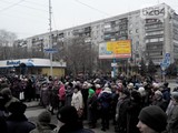 В Краматорске прошли митинги за и против мобилизации, 3 февраля 2015 года