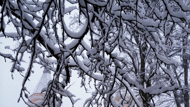 Снег преобразил пейзажи Киева