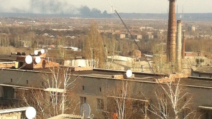 Дим під Слов'янськом. Фото: група Вконтакте "Слов'янськ - найкраще місто"