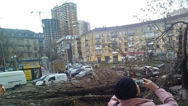 Последствия урагана в Киеве