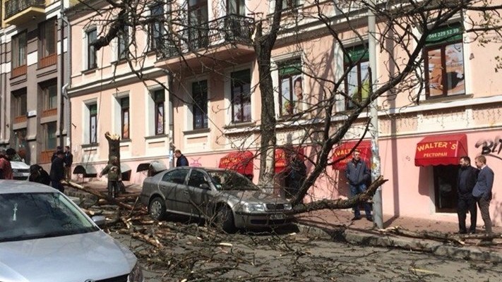 Последствия урагана в Киеве