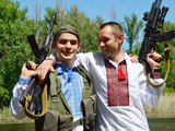 Бойцы в Луганской области