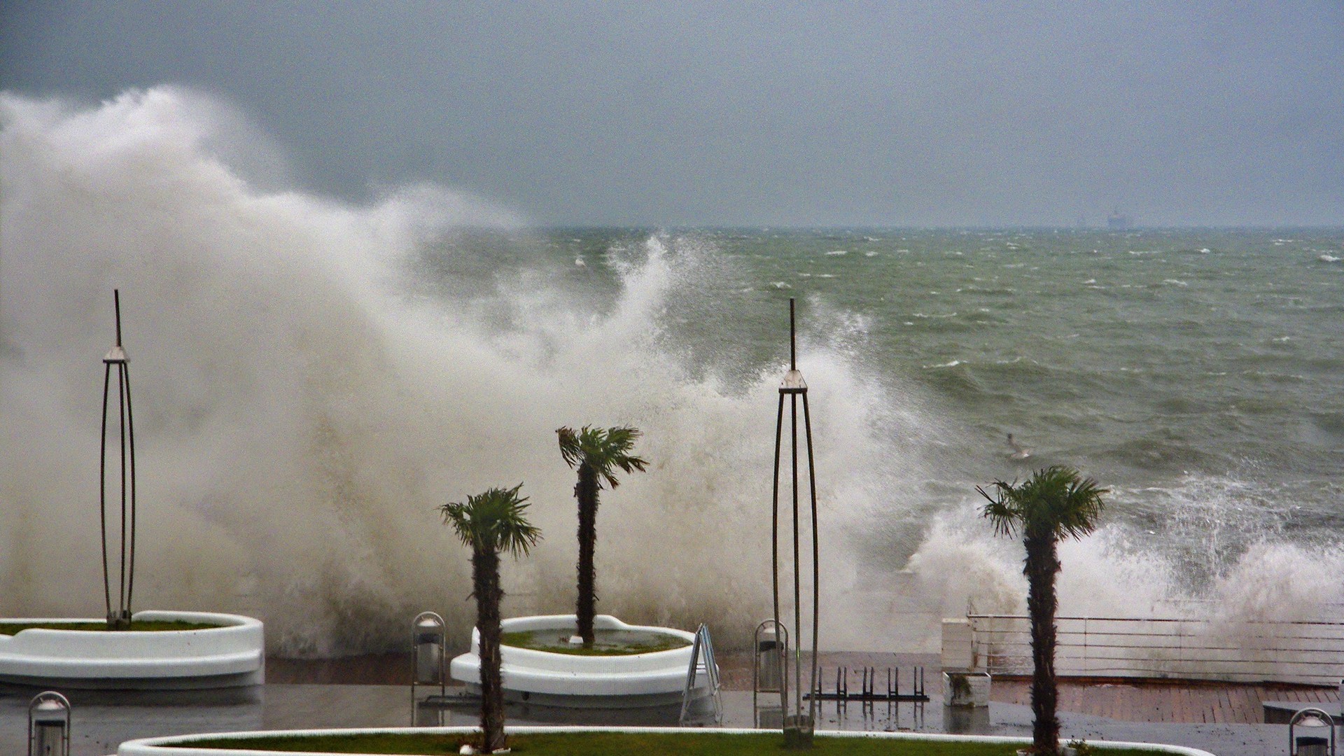 На морі здіймалися величезні хвилі.