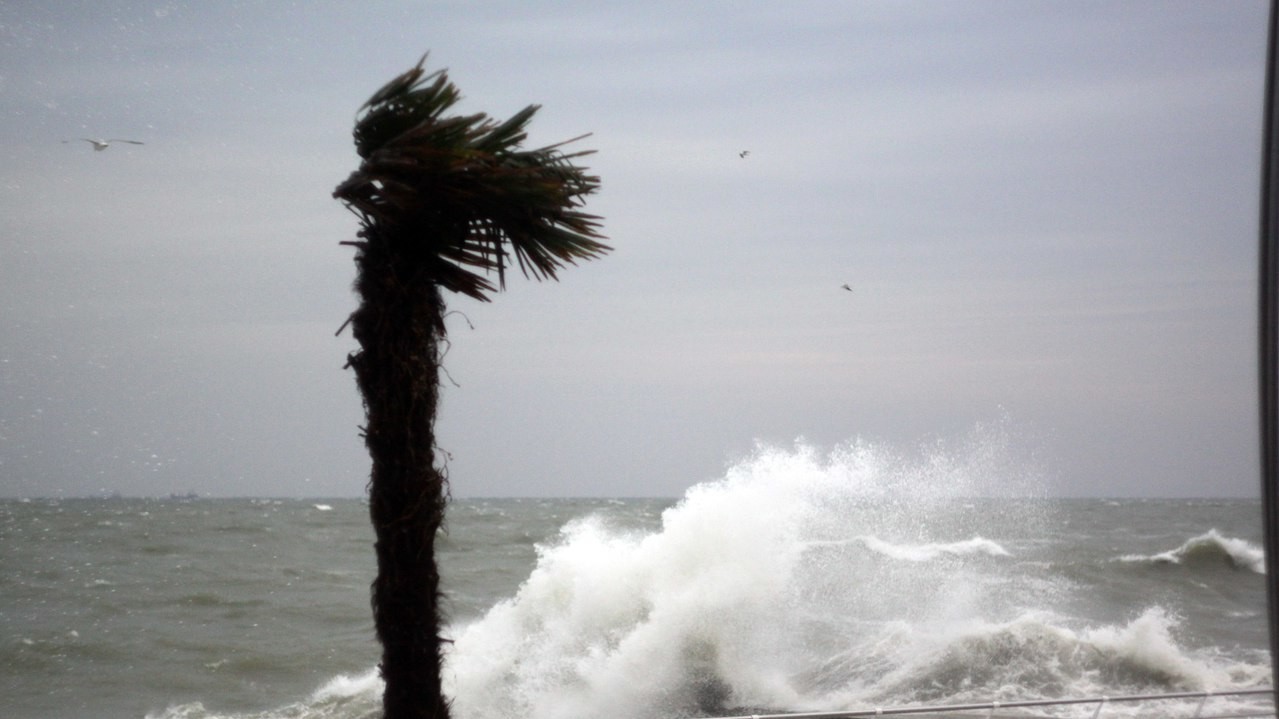 На морі здіймалися величезні хвилі.