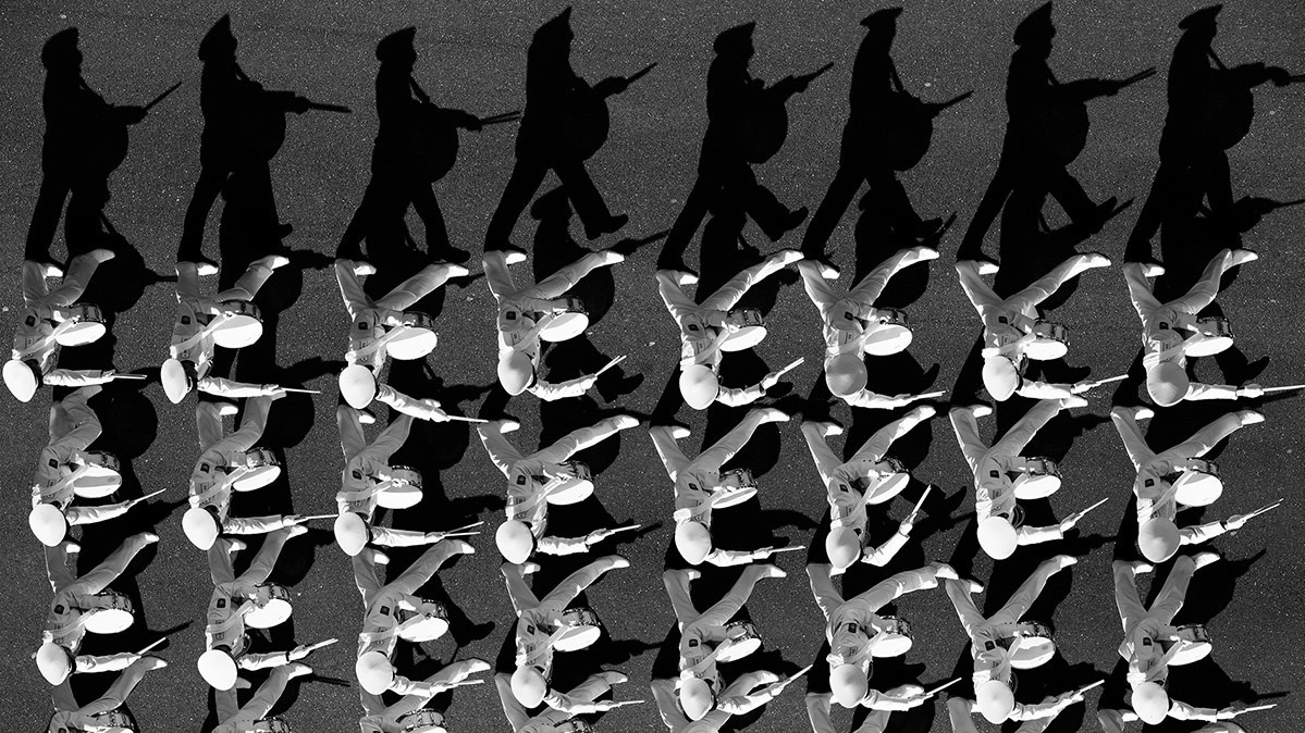 Вид с дома Профсоюзов на Марш независимости по случаю 24-ой годовщины независимости Украины