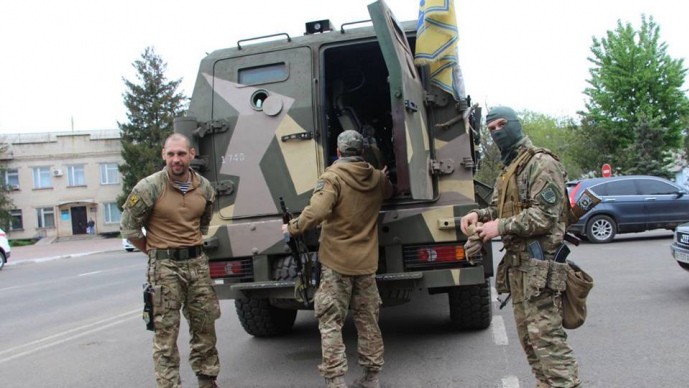 Бійці батальйону "Азов" в Одесі