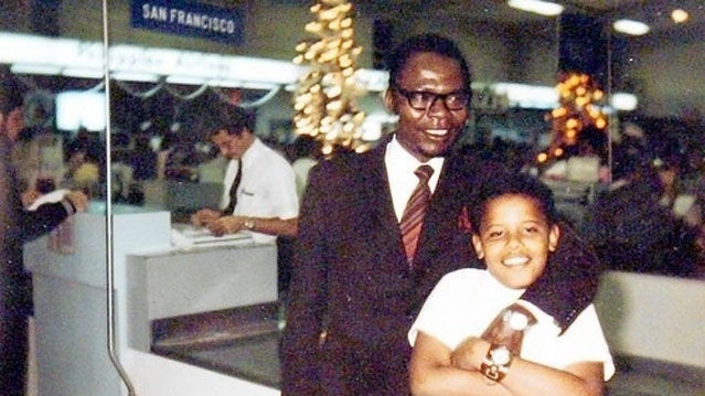 Барак Обама-младший с отцом