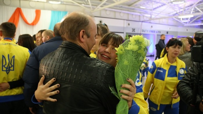 Зустріч паралімпійської збірної в аеропорту
