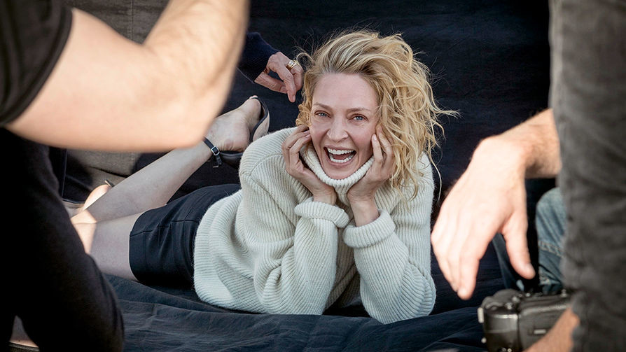 Ума Турман. Знімальний процес