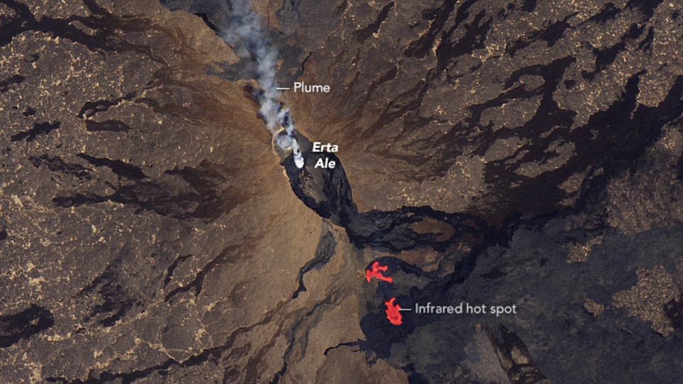Опубліковані фото активізації ефіопського вулкана Ерта Альо