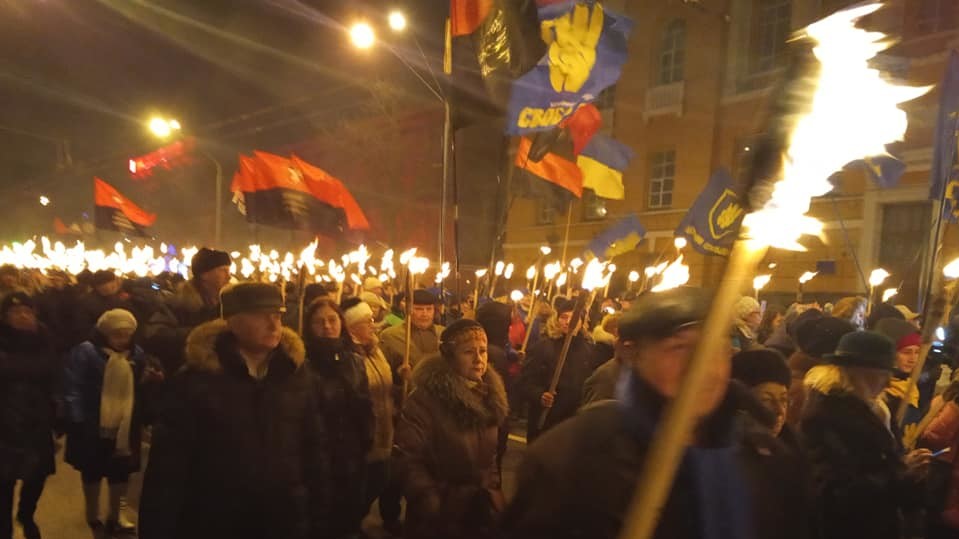 В столице проходит традиционное шествие в честь дня рождения проводника ОУН