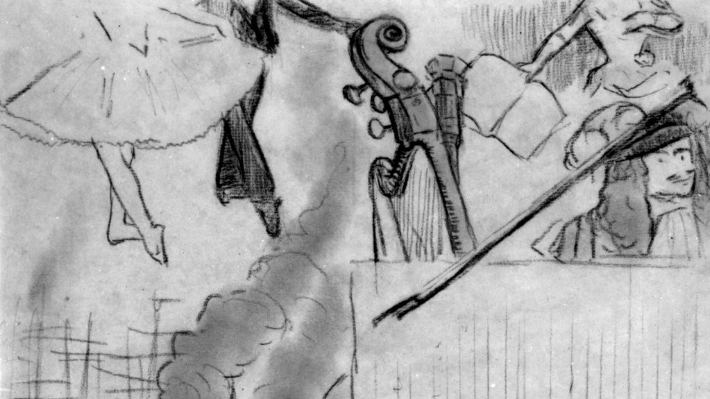 Дега "Program for an Artistic Soiree" незакінчене версія