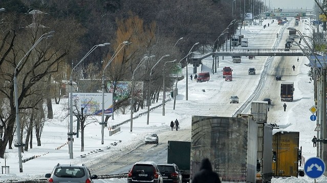 Мартовский снегопад в Киеве