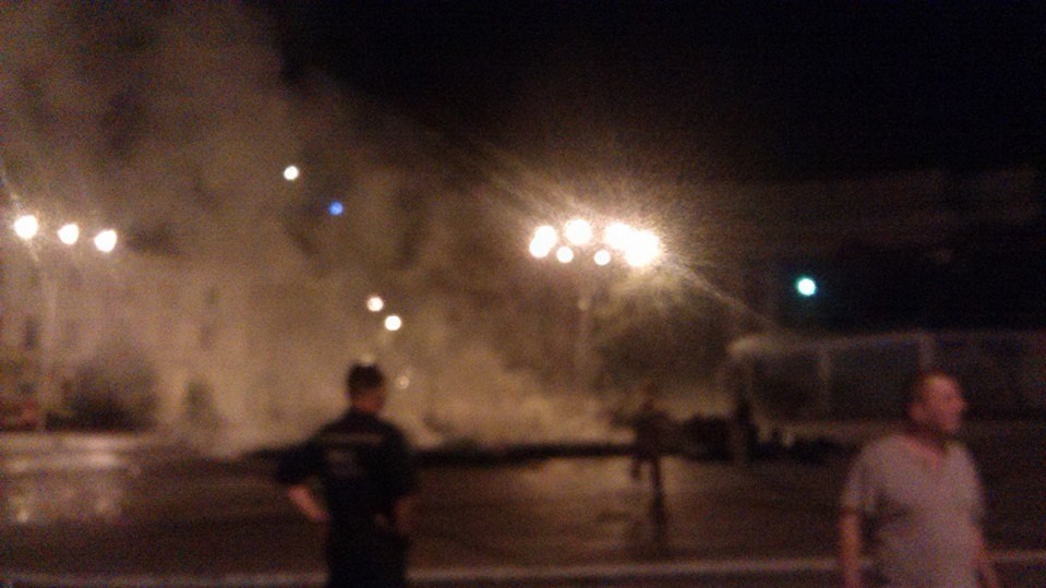 На Михайловской площади cгорели палатки