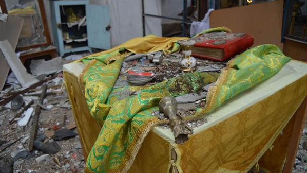 Поврежденные церкви Луганской области из-а боевых действий, март 2015 год