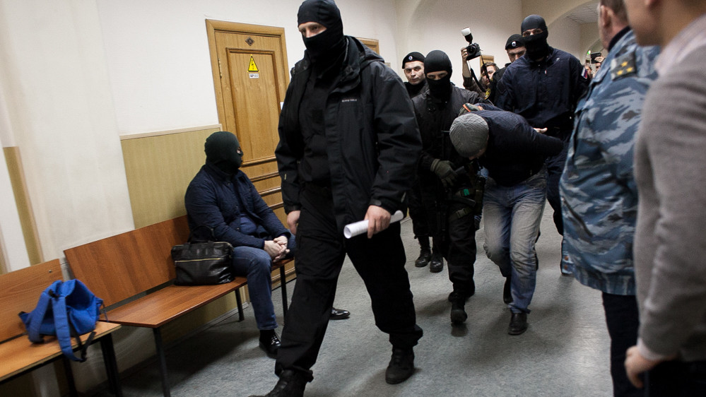 Фото из суда над подозреваемыми в убийстве Бориса Немцова. Фото: Филипп Киреев