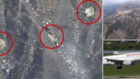Фото с места крушения самолета во Франции, Альпы