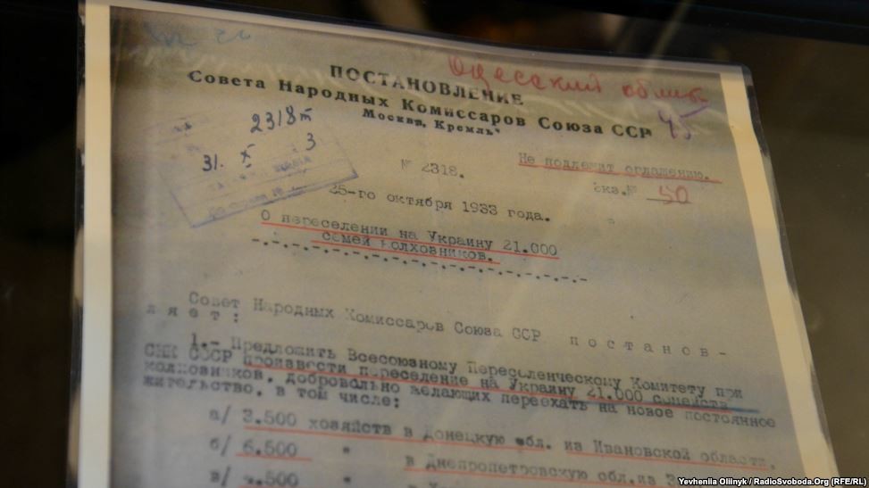 Тайное постановление СНК УССР о распределении переселенцев по территории Украины