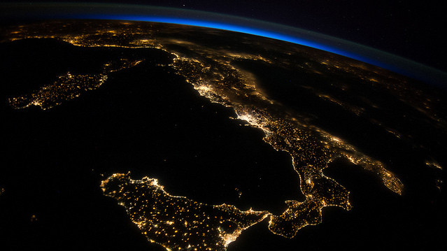 Италия и Сицилия, снятые с борта МКС 26 июля 2014 года