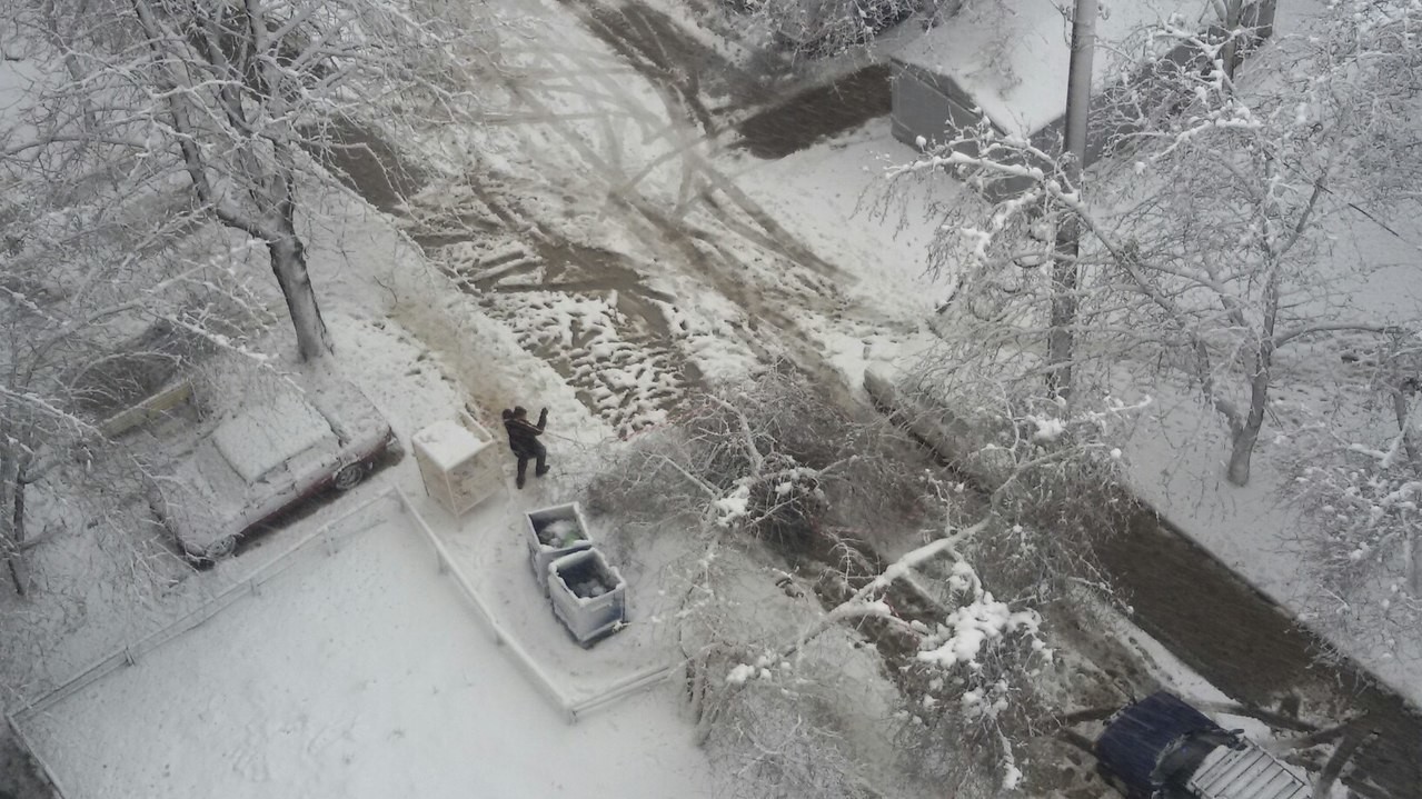 Последствия снегопада в Харькове