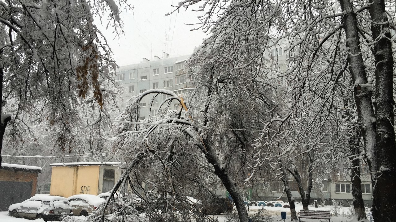 Последствия снегопада в Харькове