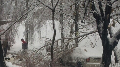 Последствия снегопада в Харькове