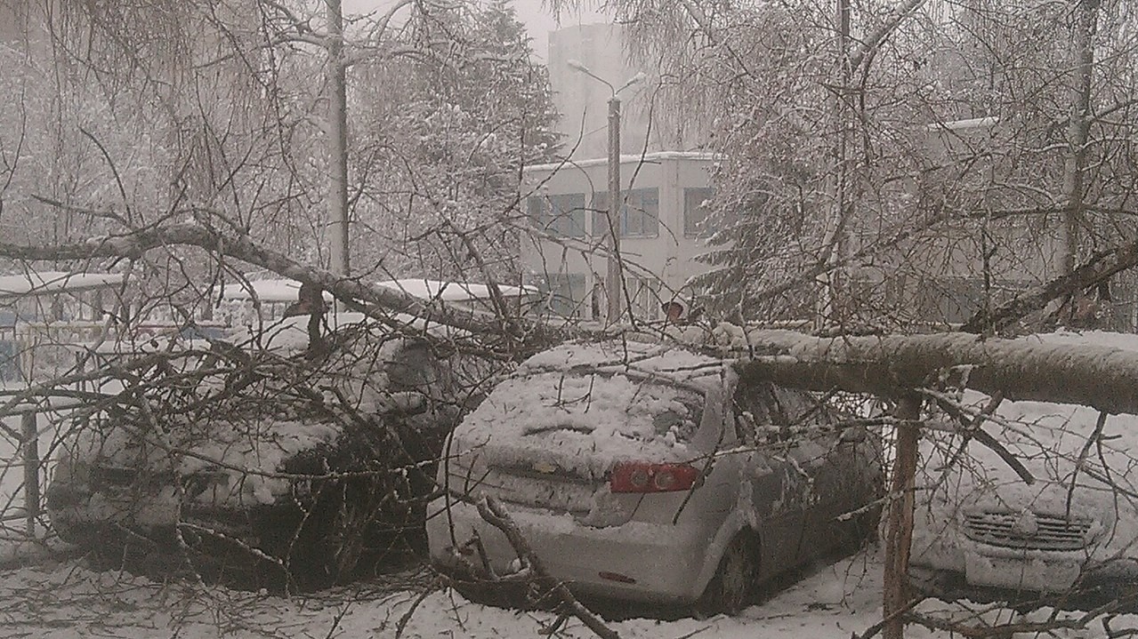 Последствия снегопада в Харькове