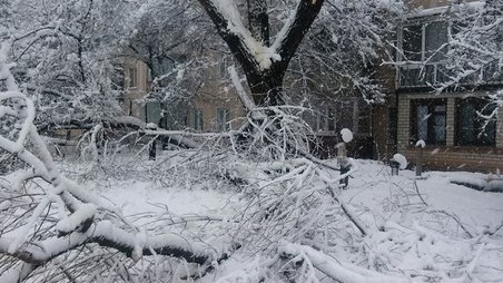 Последствия снегопада в Харькове