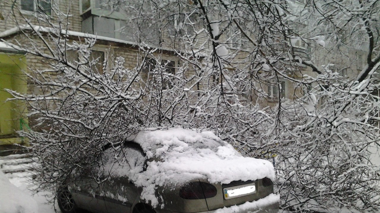 Последствия снегопада в Харькове
