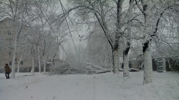 Последствия снегопада в Харькове